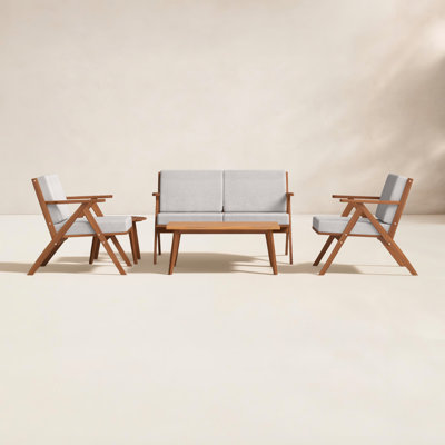 Jose 4-Person Acacia Patio Seating Group