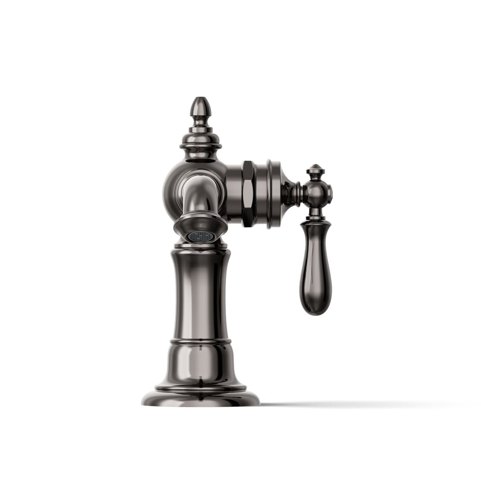 Artifacts Single Hole Bathroom Faucet with Drain Assembly, Vibrant Titanium
