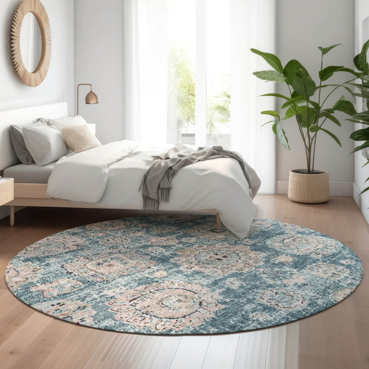 Premium Machine Washable Cerrito Teal Rug