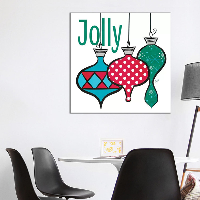 Joyful Christmas Ornaments IV by Andi Metz - Wrapped Canvas Print, 93.98 cm H x 93.98 cm W x 1.91 cm D