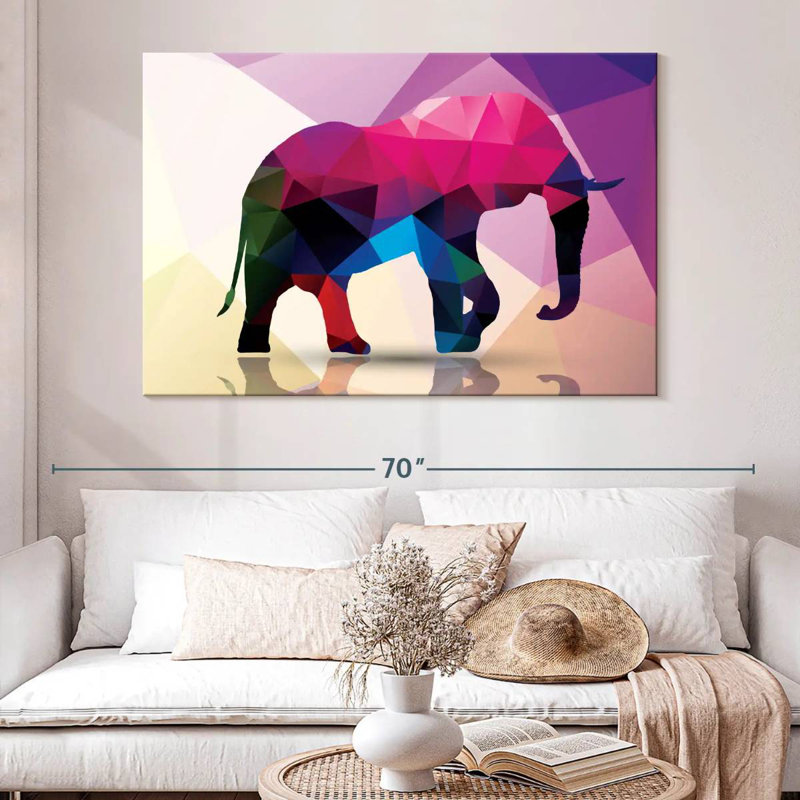 Brampt Geometric Elephant, 34" H x 51" W