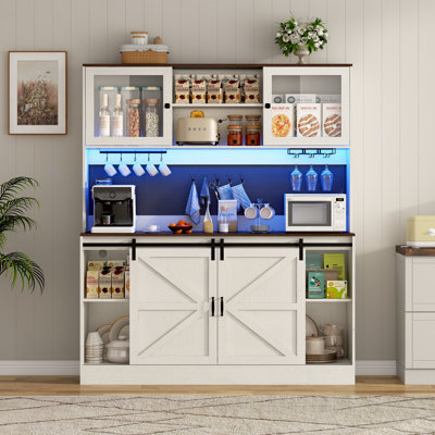 Bar 63,05 "avec prise, support à vin, tiroirs et crochet