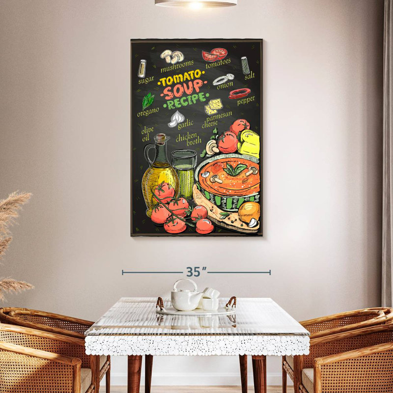 Art numérique, recette de soupe à la tomate, H 48 po x l 32 po