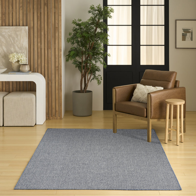 Tulum 4' x 6' Denim Outdoor Rug, Rectangle 4' x 6', Denim