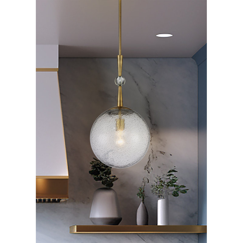 Yosgarth 1 - Light Oxidized Aged Brass Sphere Pendant