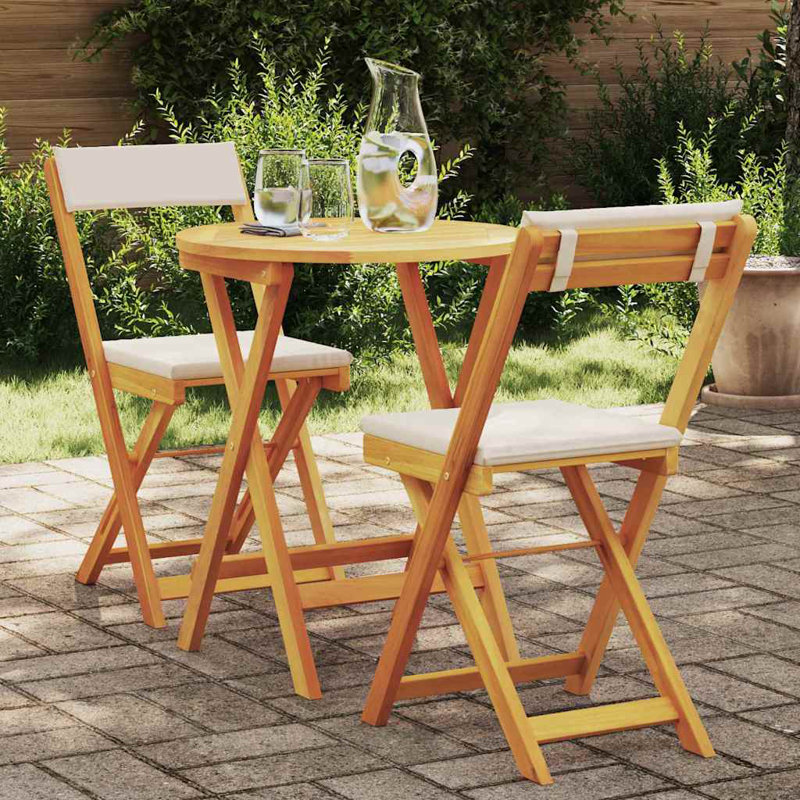 2 - Person Wood Patio Dining Set with, Beige
