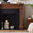 Wlanut Solid Wood Freestanding Fireplace