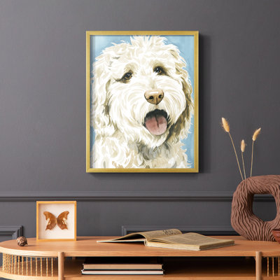 Labradoodle II, reproduction encadrée - bois massif