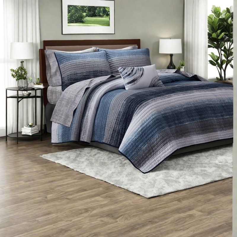 Ensembles de literie pour grand lit de qualité supérieure, rayure aquarelle en microfibre de coton pour la maison