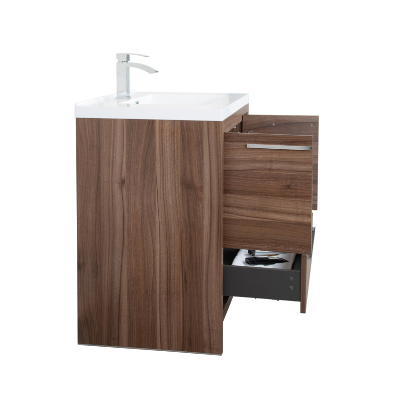 Prairie 30 po L x 21 po P 2 portes et 1 tiroir Meuble-lavabo avec évier simple et Comptoir en Acrylique