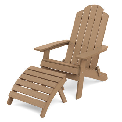 Foldable Adirondack Chair With Ottoman
