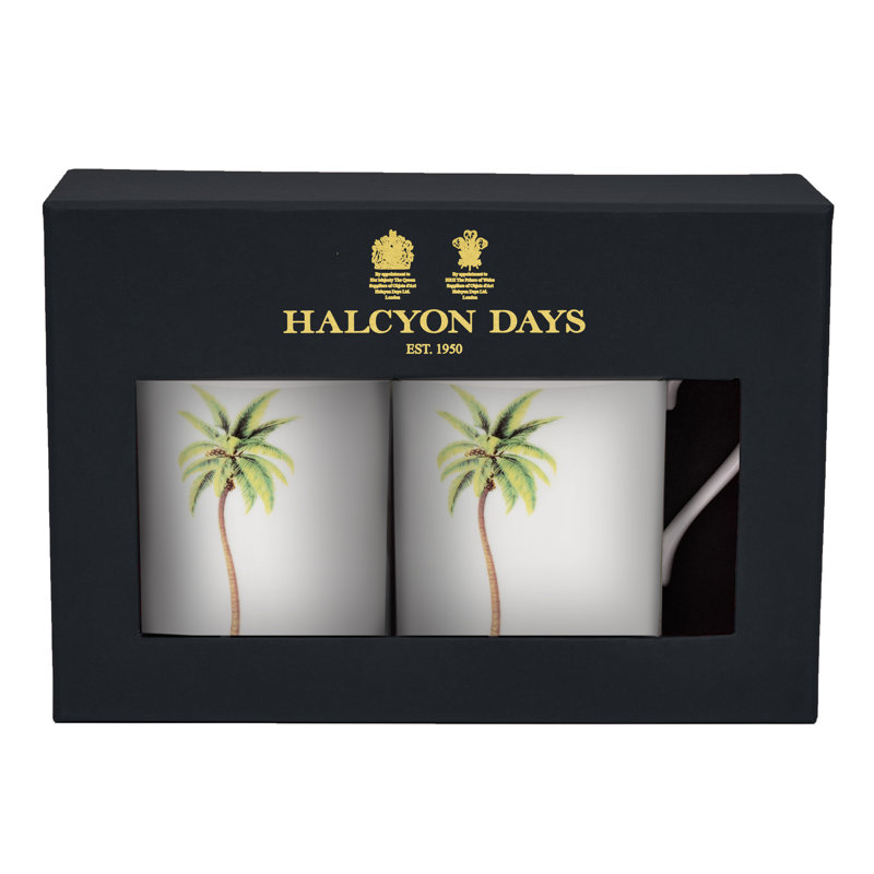 Palm Tree - Mug Set - Non Gilded, White/Green