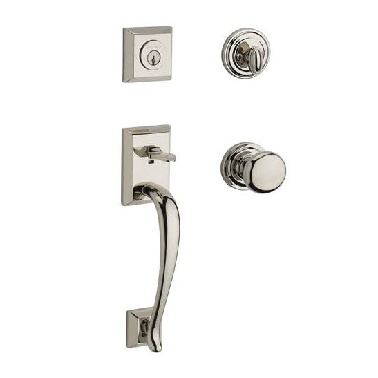 Napa Handleset with Single Cylinder Deadbolt and Round Door Knob and Traditional Round Rosette Baldwin 