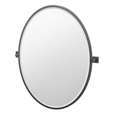 Miroir ovale encadré Elevate | Miroir de meuble-lavabo pivotant et biseauté