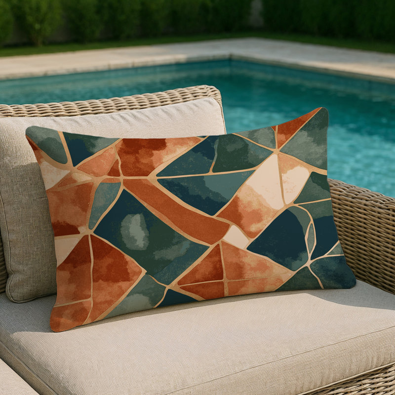 Ochre Outlines Indoor And Outdoor Throw Pillow, Rectangle 20"H x 14"W