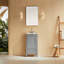Fully Assembled 18'' Freestanding Single Grey Bathroom Vanity with Ceramic Top