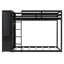 Lit superposé simple avec 4 tiroirs de rangement, rail suspendu, bande lumineuse et tablettes intégrées et 2 panneaux perforés, 3 couleurs disponibles-498807765