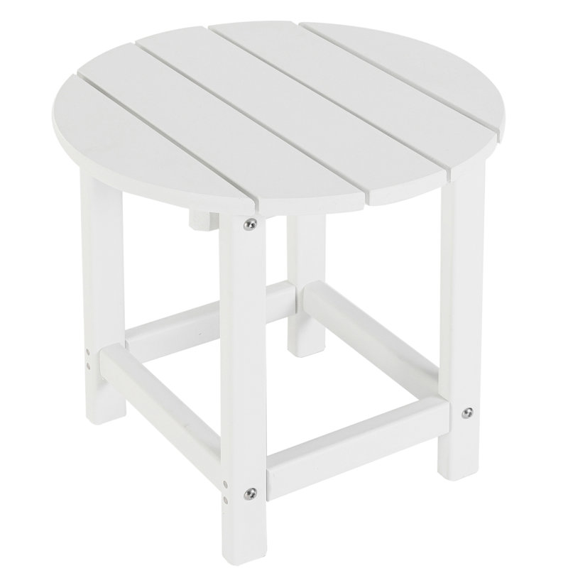 Table d'extérieur ronde 17,15 po Myroslava, Blanc
