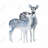 fawns love - 32"x32" art on canvas