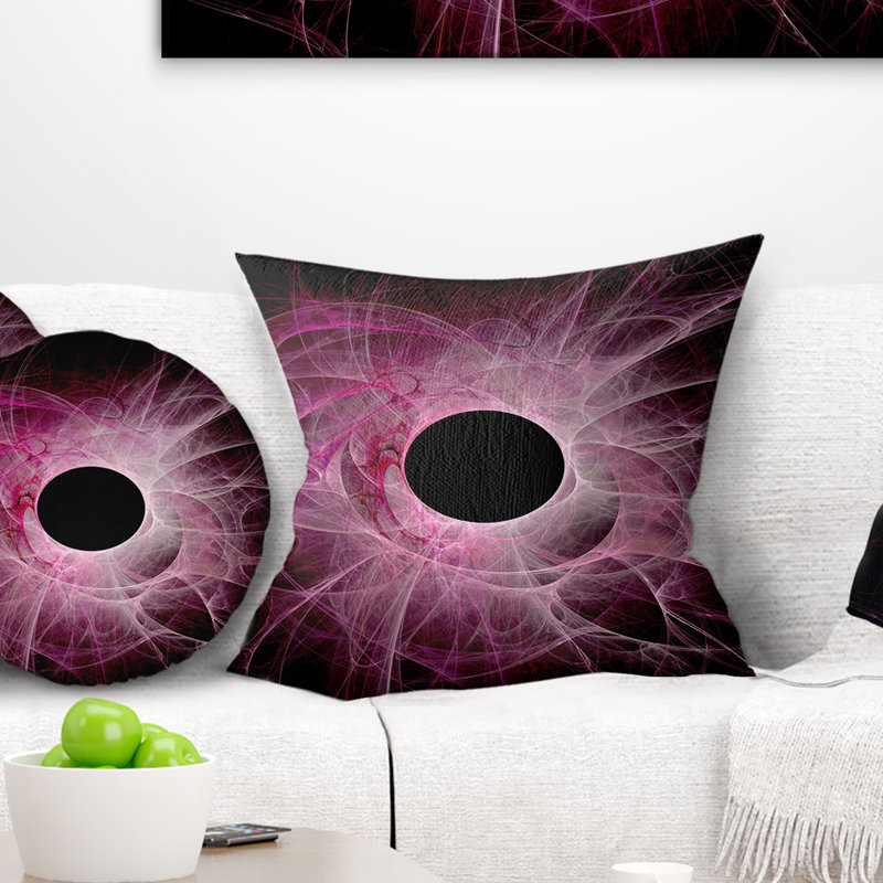  Coussin abstrait fractal, 18 po x 18 po, Coussin décoratif