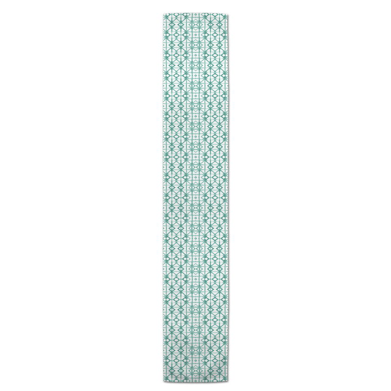Chemin de table Lynda, 72 po x 16 po, Sarcelle, Mablethorpe Shibori