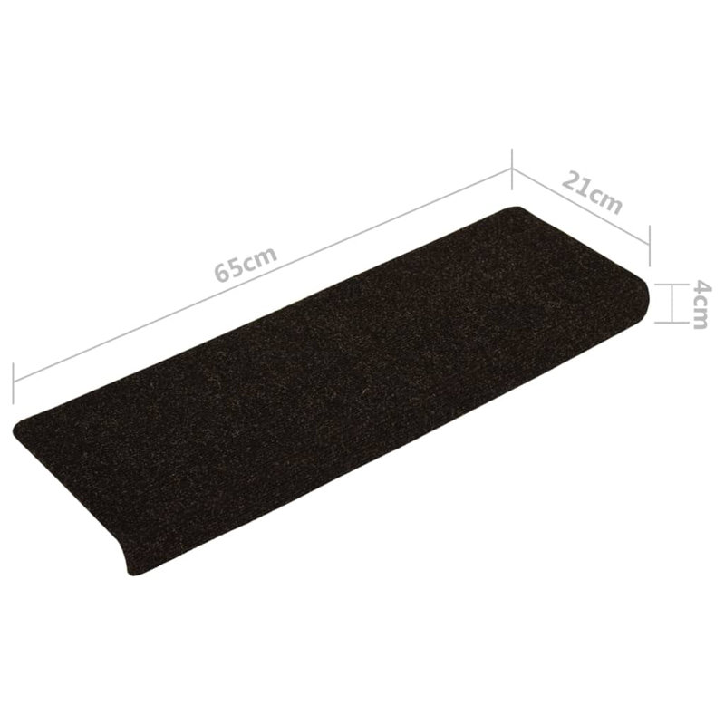 Stair Mats 15 pcs Needle Punch 65x21x4 cm Brown
