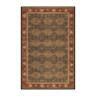 Machine Washable Art Deco Brown Area Rug
