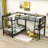 Senters Twin Over Twin & Twin L-Shaped Bunk Beds with Built-in-Desk and Shelf