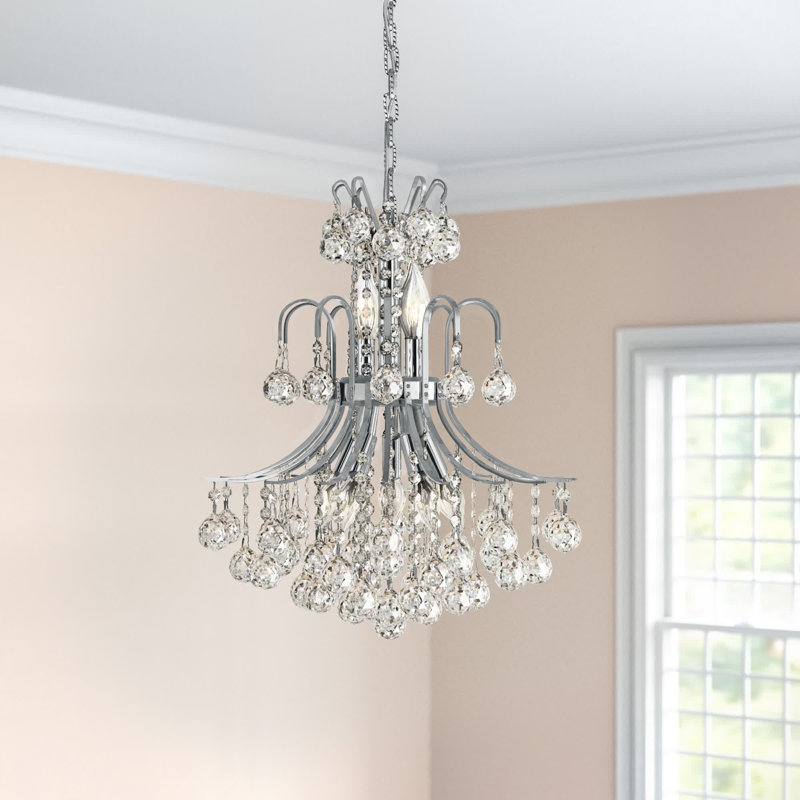 Stoller 10-Light Crystal 2-Tier Empire Chandelier, Chrome, 19"
