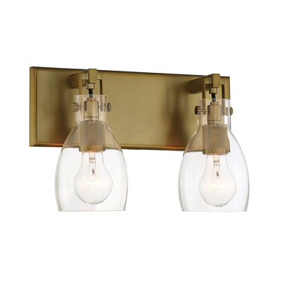 Laiton doux Breakwater Bay Tanja avec lumière de meuble-lavabo transparent