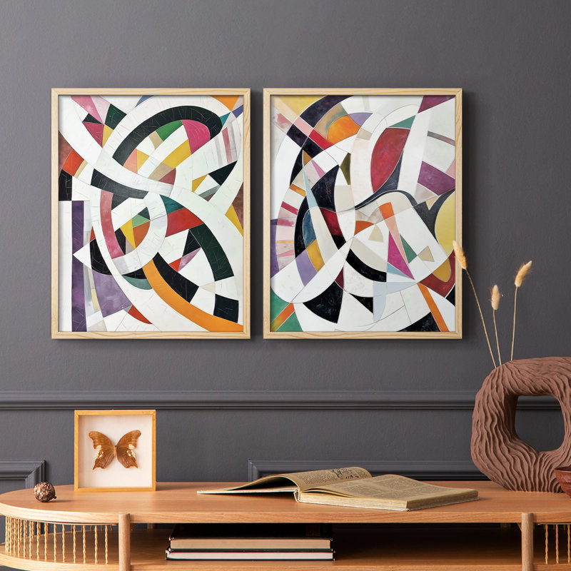 ABSTRACT Series LV III - Reproduction encadrée de qualité supérieure - prêt à être accroché - aucun clou requis - aucun clou requis