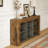 Wood Sofa Table, Rustic Console Table Entryway Table with 6 Storage Cubes