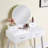 Contemporary Wood Vanity and Stool Set-1817994467