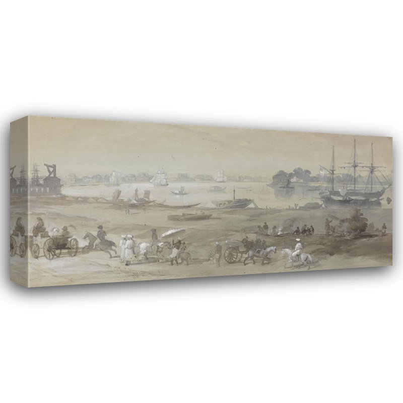 «Garden Reach - Calcutta» par Sir Charles D'Oyly - Art mural sur toile tendue avec châssis, H 48 po x l 33 po