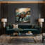 «Dinosaur Albertosaurus», art mural sur toile brune-2072293692