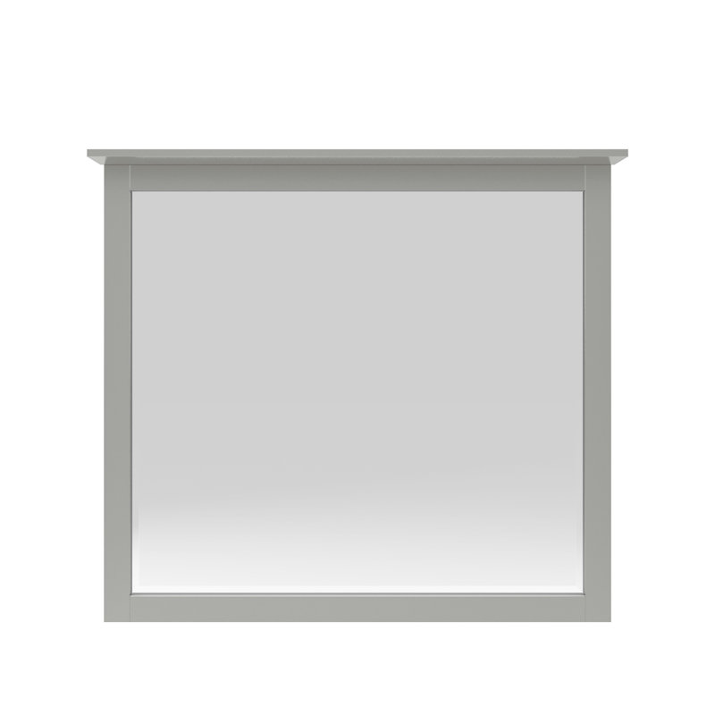 Monza Wood Rectangle Wall Mirror, Elephant Gray