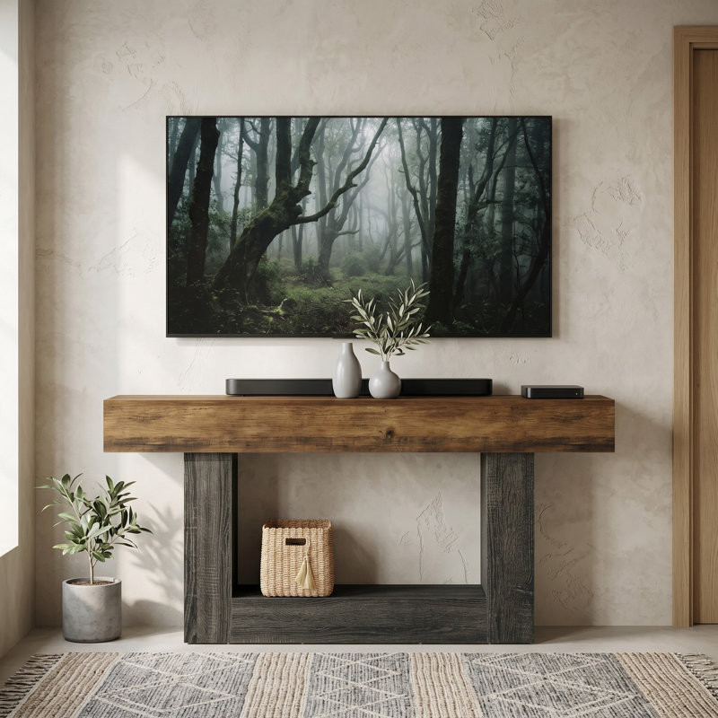 Meuble télé 63 po pour téléviseur de 70 po ou moins 63 po, Brown & Gray