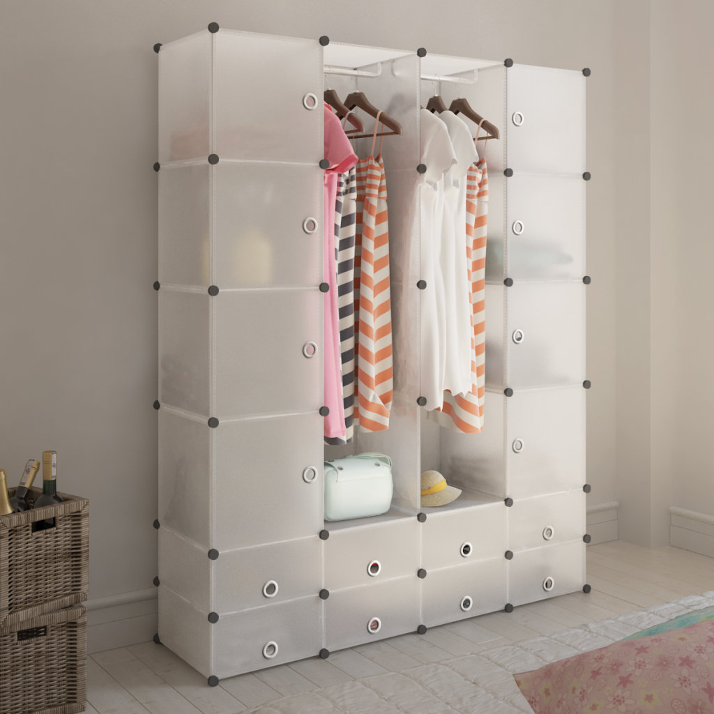 Modular Cabinet with Compartment Storage Cabinet Clothes Organizer