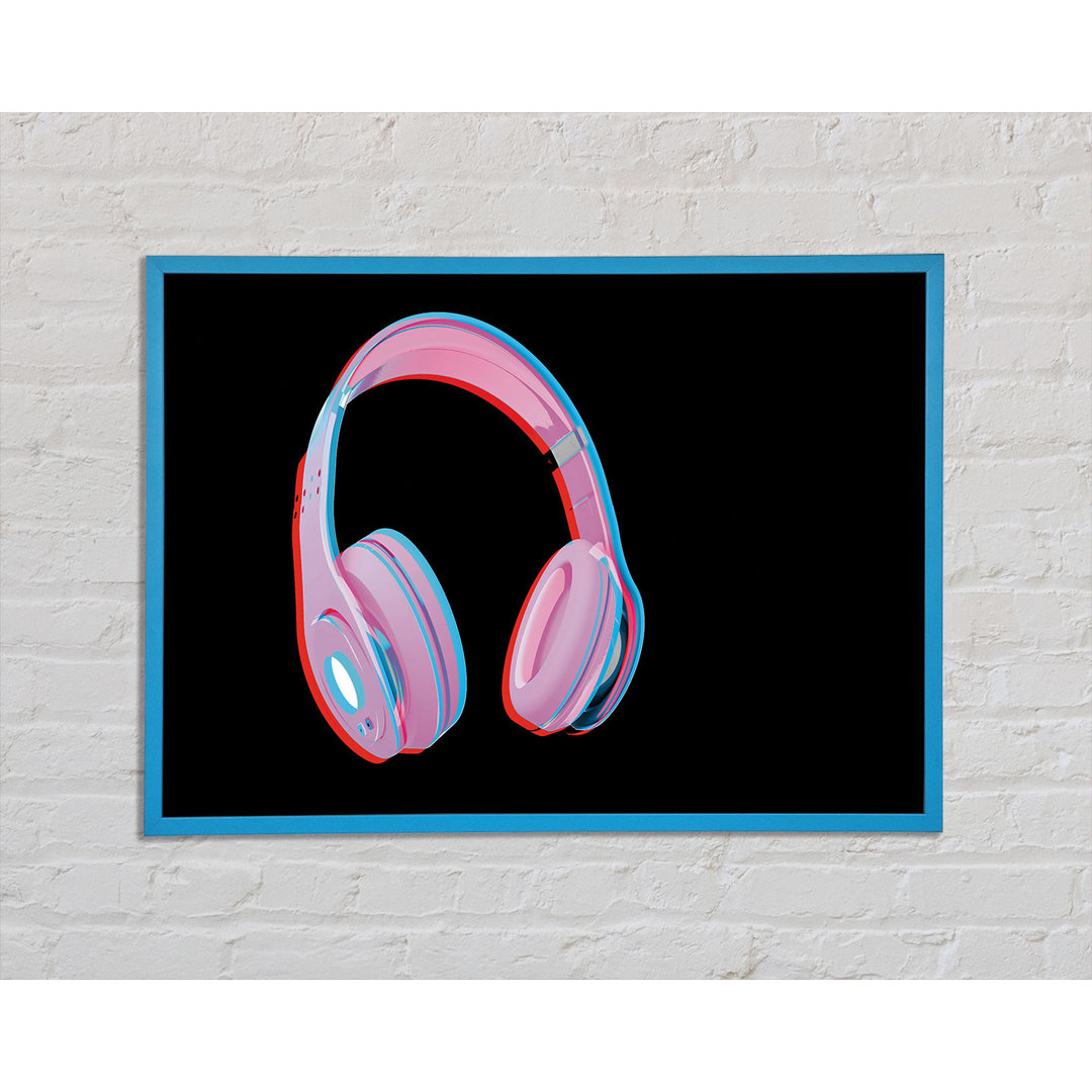 Gerahmtes Leinwandbild Funky Pink Headphones