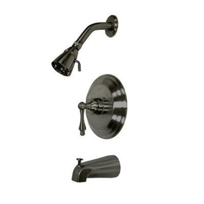 Vintage Pressure Balanced Dual Function Tub Faucet with Solid Brass Shower Head with Metal Lever Handles