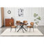 Table de salle à manger pliable ronde Classic Brown avec plateau en panneau de fibres à densité moyenne de 1,58 po d'épaisseur, 4 places assises, largeur de 46 po