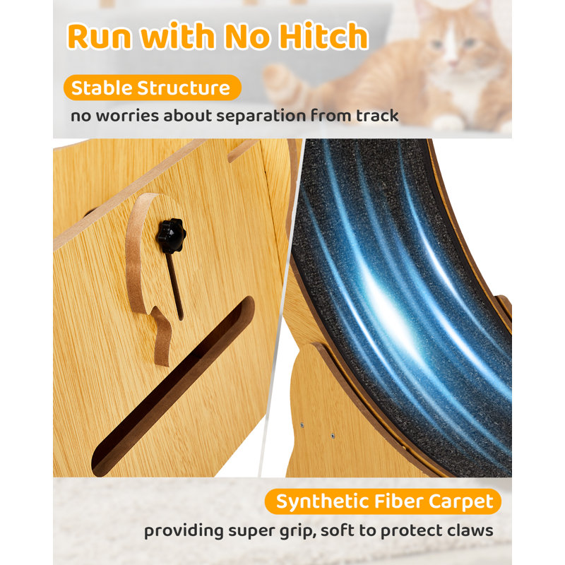 Large Treadmill Cat Exercise Wheel For Running Silent, Small (41.7"H x 13.4"W x 39.4"L)