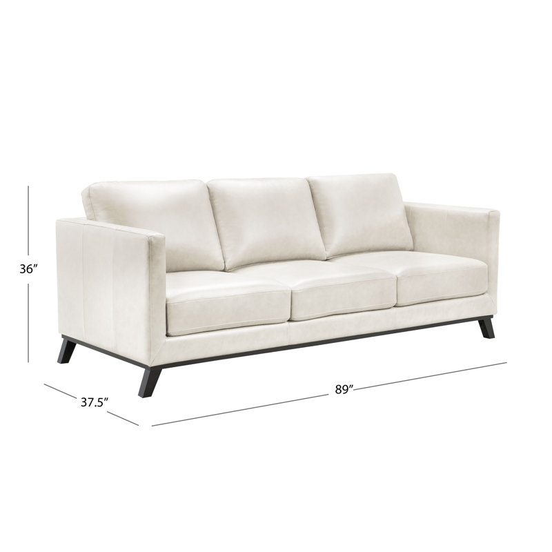 Asuka Upholstered 89'' Sofa, Ivory