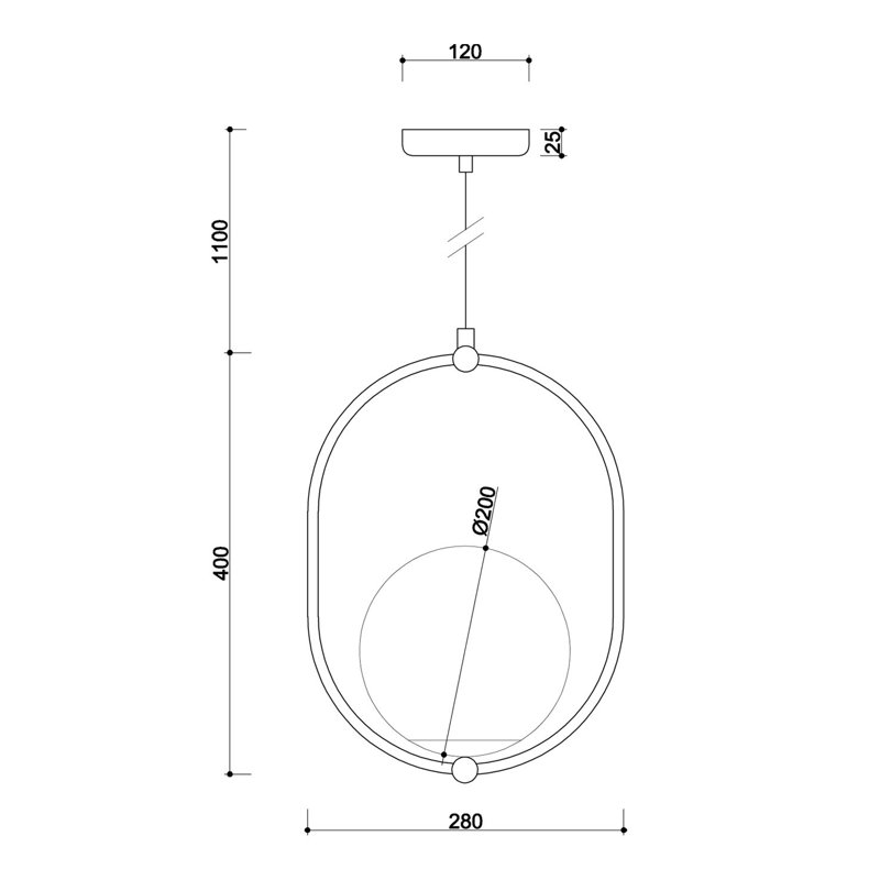 Ommegang 1 - Light Sphere Pendant, White
