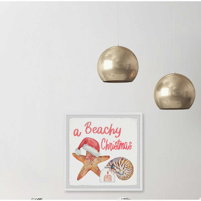 A Beachy Christmas - Single Picture Frame Painting, 30cm H x 30cm W x 3.81cm D