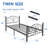 Set of 2 Twin Size Modern Black Metal Platform Bed with Headboard and Footboard, 12.6" Under Bed Storage-108044651