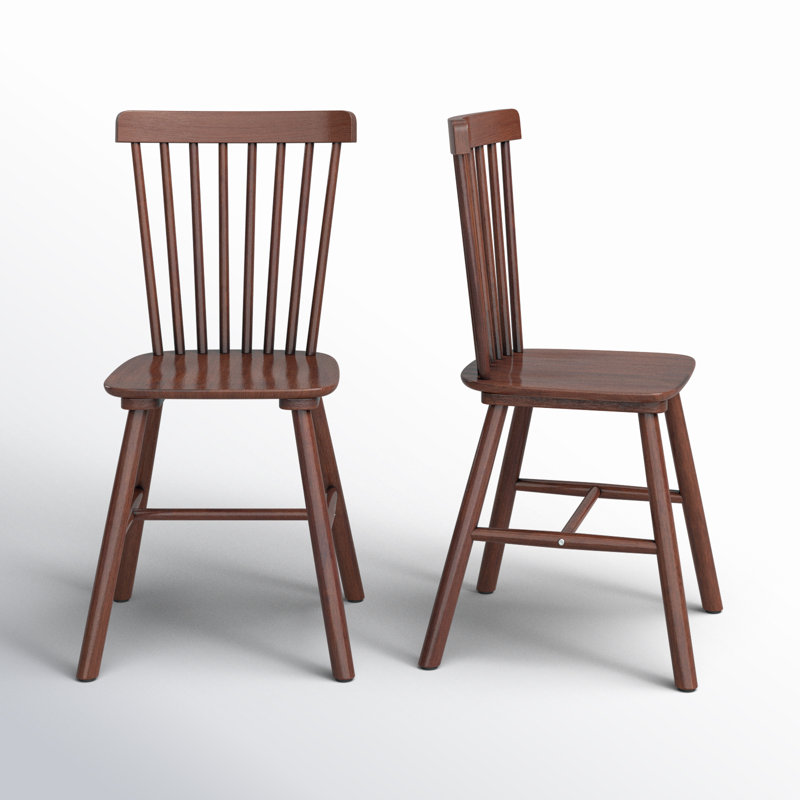 Chaise d'appoint en bois massif Chesley, Noyer