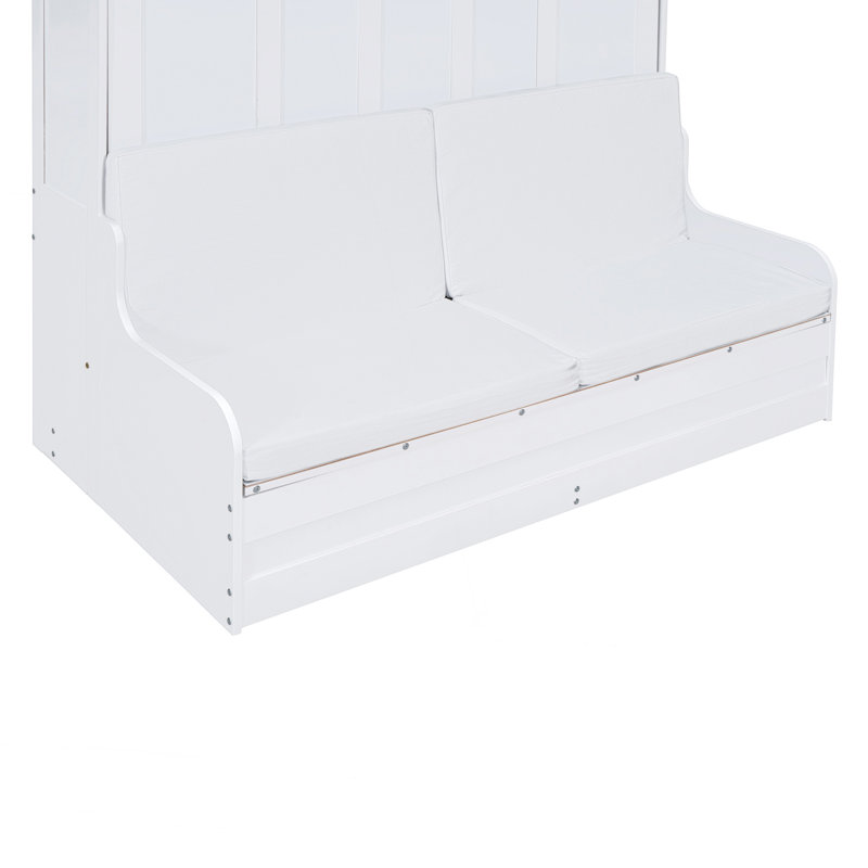 Grand lit escamotable mural avec coussin, grand lit, blanc