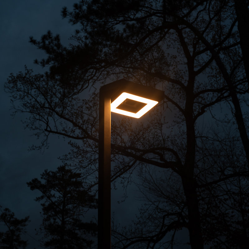  Square Black Aluminum Modern Solar Post Light with 3-Colours (Full)