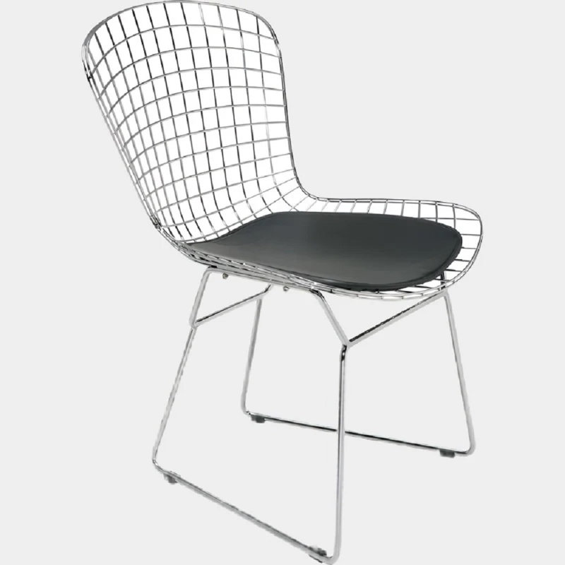 Chaise en métal, Argent argent, Noir, noir, noir, noir